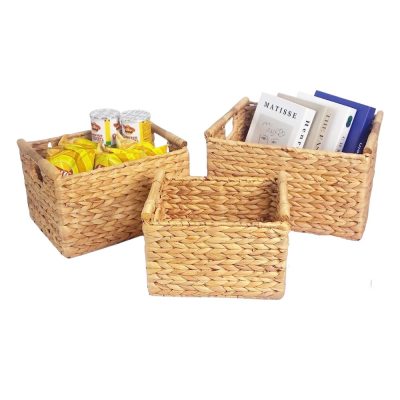 Set of 3 Wicker Storage Baskets for Home & Kitchen