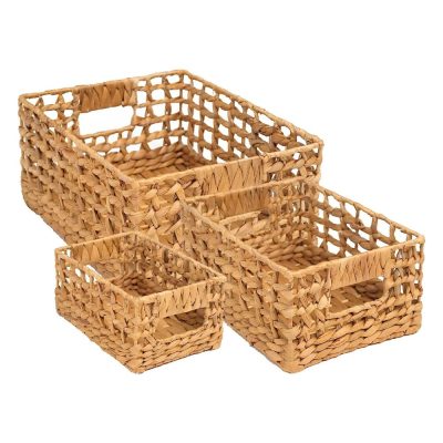 Large and Small Water Hyacinth Storage Baskets Set for Storage