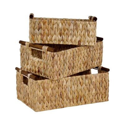 Eco-Friendly Food Bread Baskets with Smooth Hand Wooden Handles