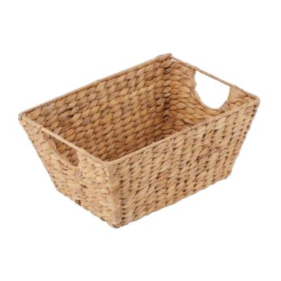 Natural Brown White Woven Hyacinth Closet Storage Baskets