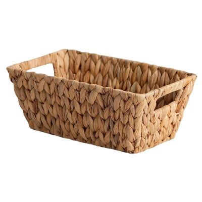 Water Hyacinth Storage Baskets with Built-in Handles for Organizing