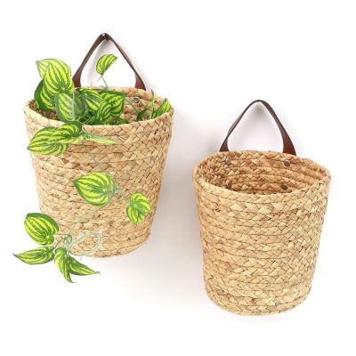 Water Hyacinth Hanging Storage Baskets for Organizing Flower Plants