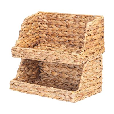 Medium Open-Front Wicker Basket for Kitchen