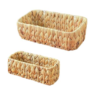 Water Hyacinth Woven Wall Mount Organizer Baskets Hanging Baskets