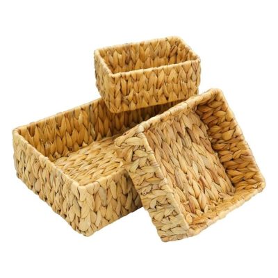 Set of 3 Hand-Woven Basket for Organizing Bathroom