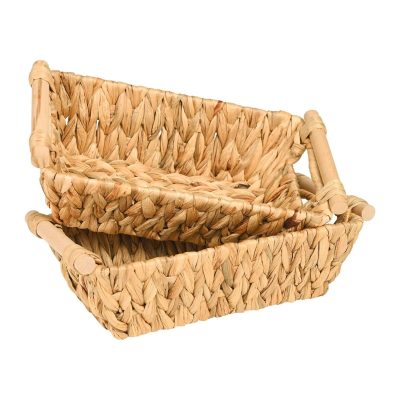 Water Hyacinth Storage Baskets Toilet Tank Baskets for Bathroom