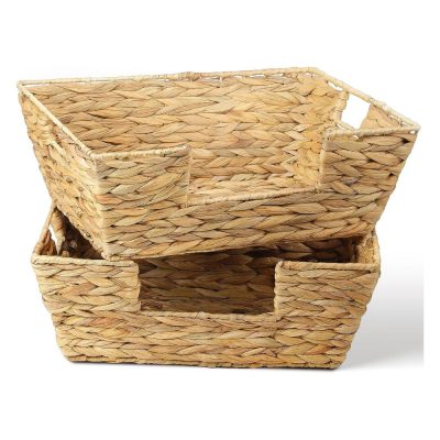 Water Hyacinth Open Front Storage Bins