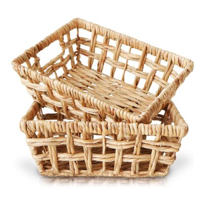 Open Weave Water Hyacinth Baskets for Storage