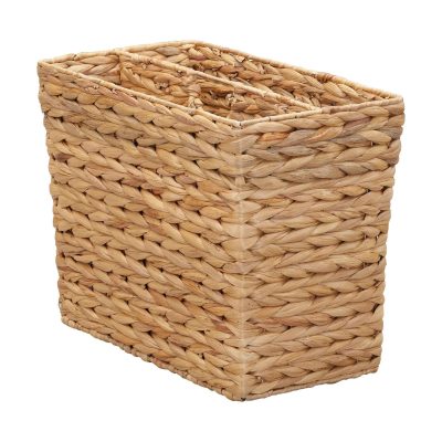 Water Hyacinth Side by Side Magazine Basket with 2 Compartments