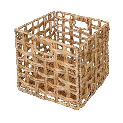 Open Weave Water Hyacinth Large Storage Cubes Baskets