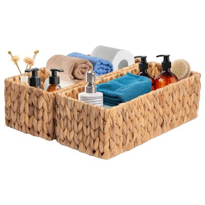 Decorative Water Hyacinth Baskets for Paper Towel Organizing