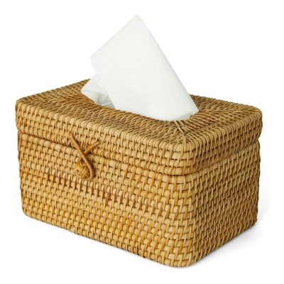 Rectangular Rattan Tissue Box Cover