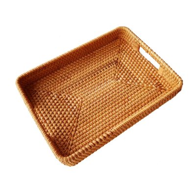 Handcrafted Serving Tray Rectangle Rattan Display Tray